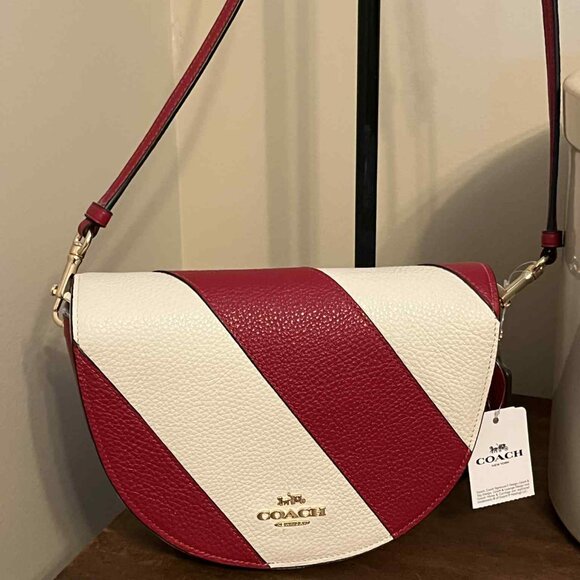 BRAND NEW WITH TAGS COACH CHALK/RED C1429 LEATHER PIECING ELLEN PURSE - Picture 12 of 12